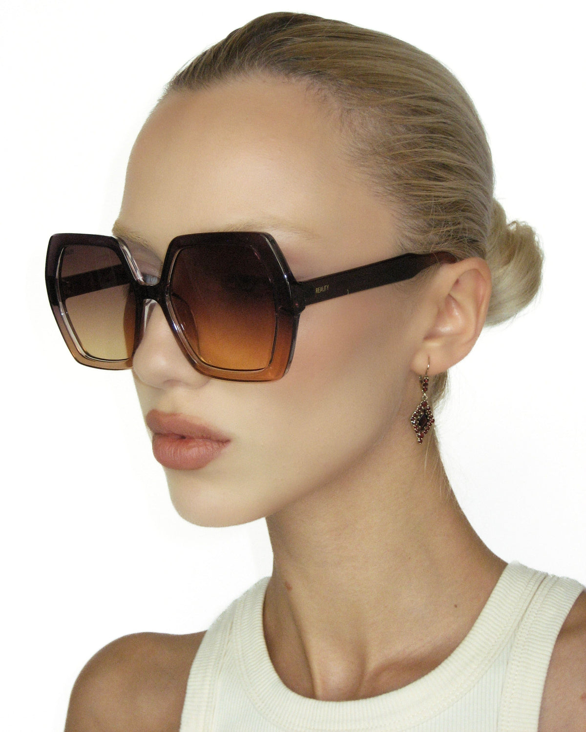 Solstice Hexagon Sunglasses - Plum Haze