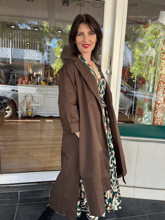 Verona Long Jacket - Brown - Pinkhill - Pinkhill -  - Darwin boutique - Australian fashion design - Darwin Fashion - Australian Fashion Designer - Australian Fashion Designer Brands - Australian Fashion Design 