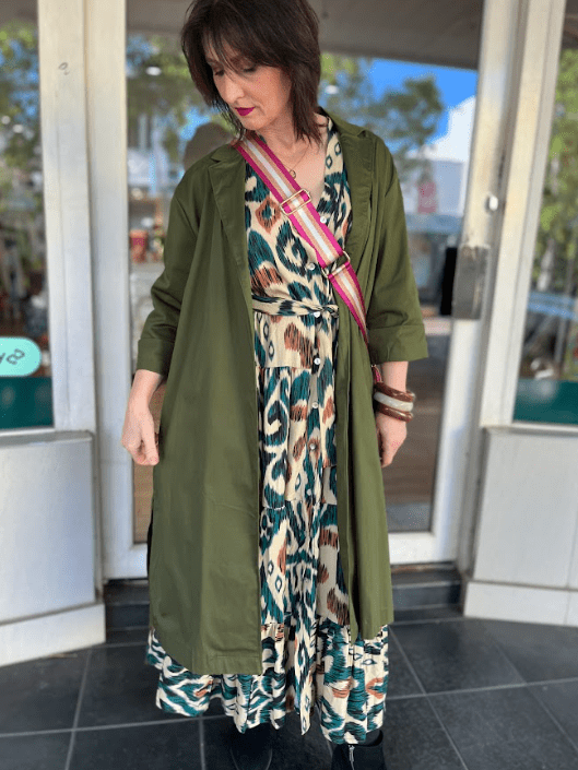 Verona Long Jacket - Green - Pinkhill - Pinkhill -  - Darwin boutique - Australian fashion design - Darwin Fashion - Australian Fashion Designer - Australian Fashion Designer Brands - Australian Fashion Design 