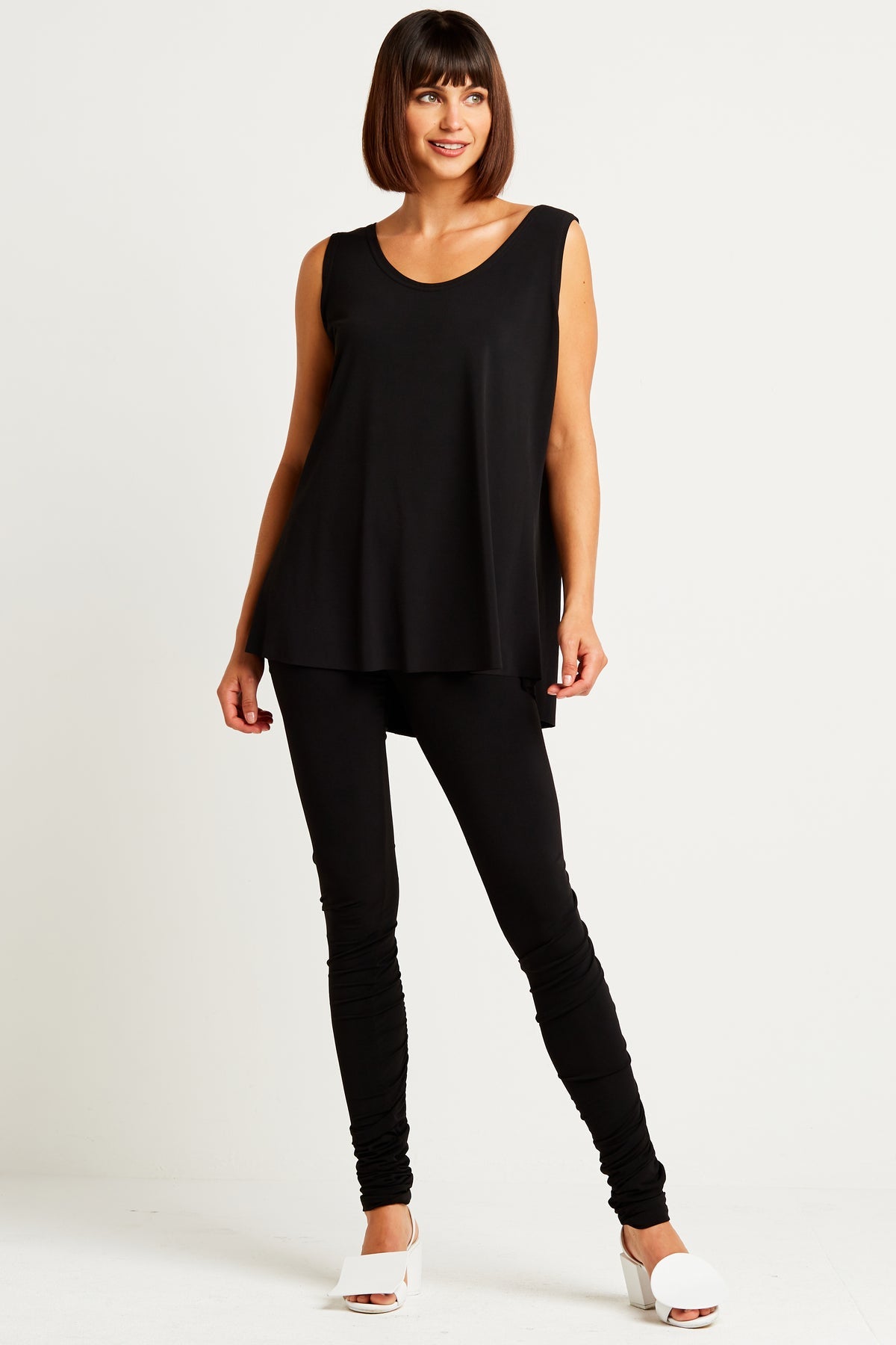 PLANET By Lauren G - MATTE JERSEY SHIRTTAIL TANK - Black - Planet By Lauren G - Pinkhill - darwin fashion - darwin boutique