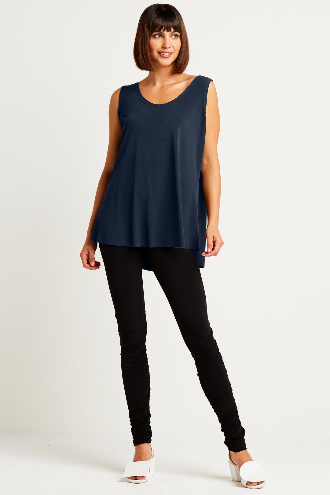 PLANET By Lauren G - MATTE JERSEY SHIRTTAIL TANK - Midnight - Planet By Lauren G - Pinkhill - darwin fashion - darwin boutique