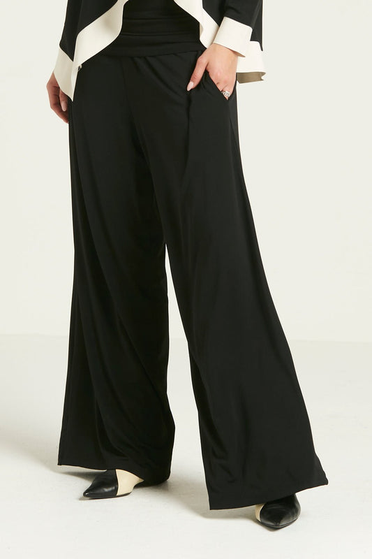 PLANET By Lauren G - MATTE JERSEY WIDE LEG PANTS - Black - Planet By Lauren G - Pinkhill - darwin fashion - darwin boutique