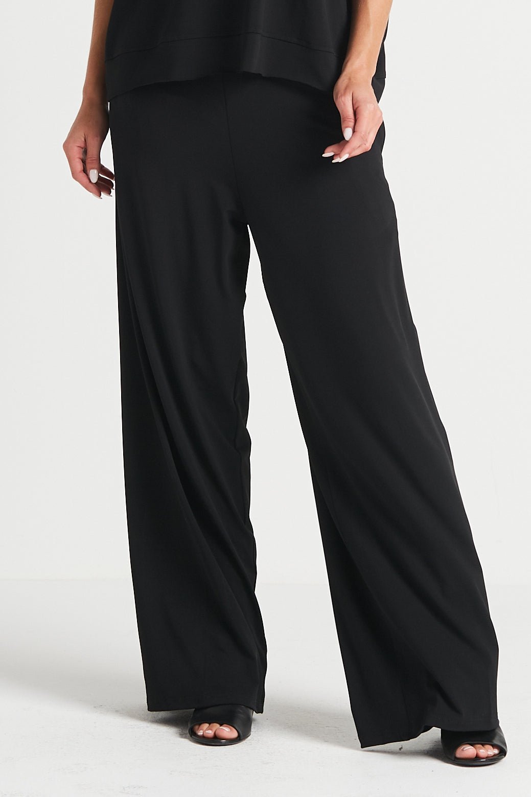 PLANET By Lauren G - MATTE JERSEY WIDE LEG PANTS - Black - Planet By Lauren G - Pinkhill - darwin fashion - darwin boutique