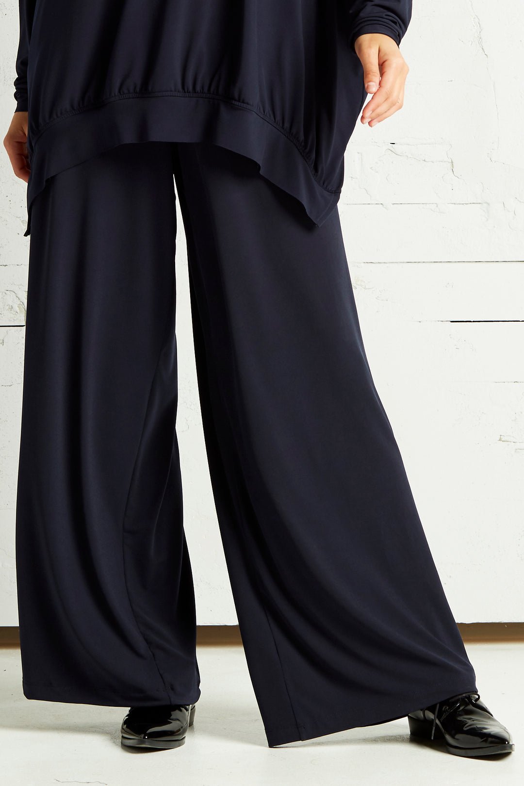 PLANET By Lauren G - MATTE JERSEY WIDE LEG PANTS - Midnight - Planet By Lauren G - Pinkhill - darwin fashion - darwin boutique