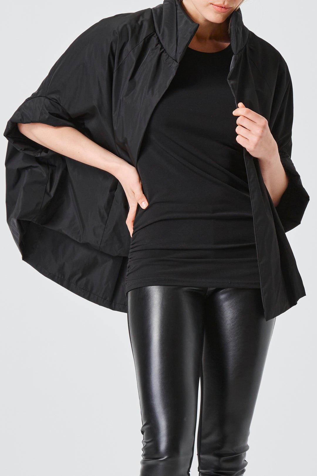 PLANET By Lauren G - NYLON CHIC CAPE - Black - Planet By Lauren G - Pinkhill - darwin fashion - darwin boutique