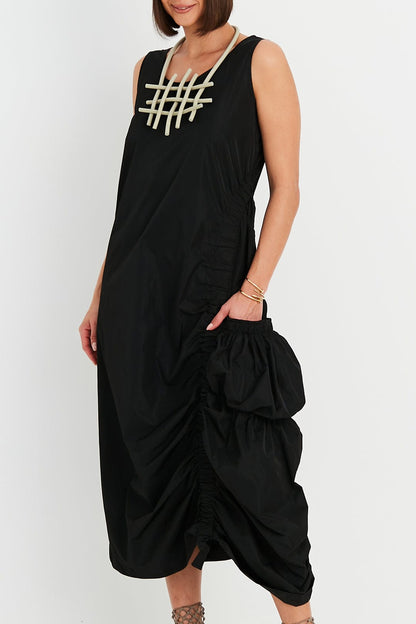 Planet By Lauren G Nylon Big Pocket Dress - Black - Pinkhill -  -  - Darwin boutique - Australian fashion design - Darwin Fashion - Australian Fashion Designer - Australian Fashion Designer Brands - Australian Fashion Design 