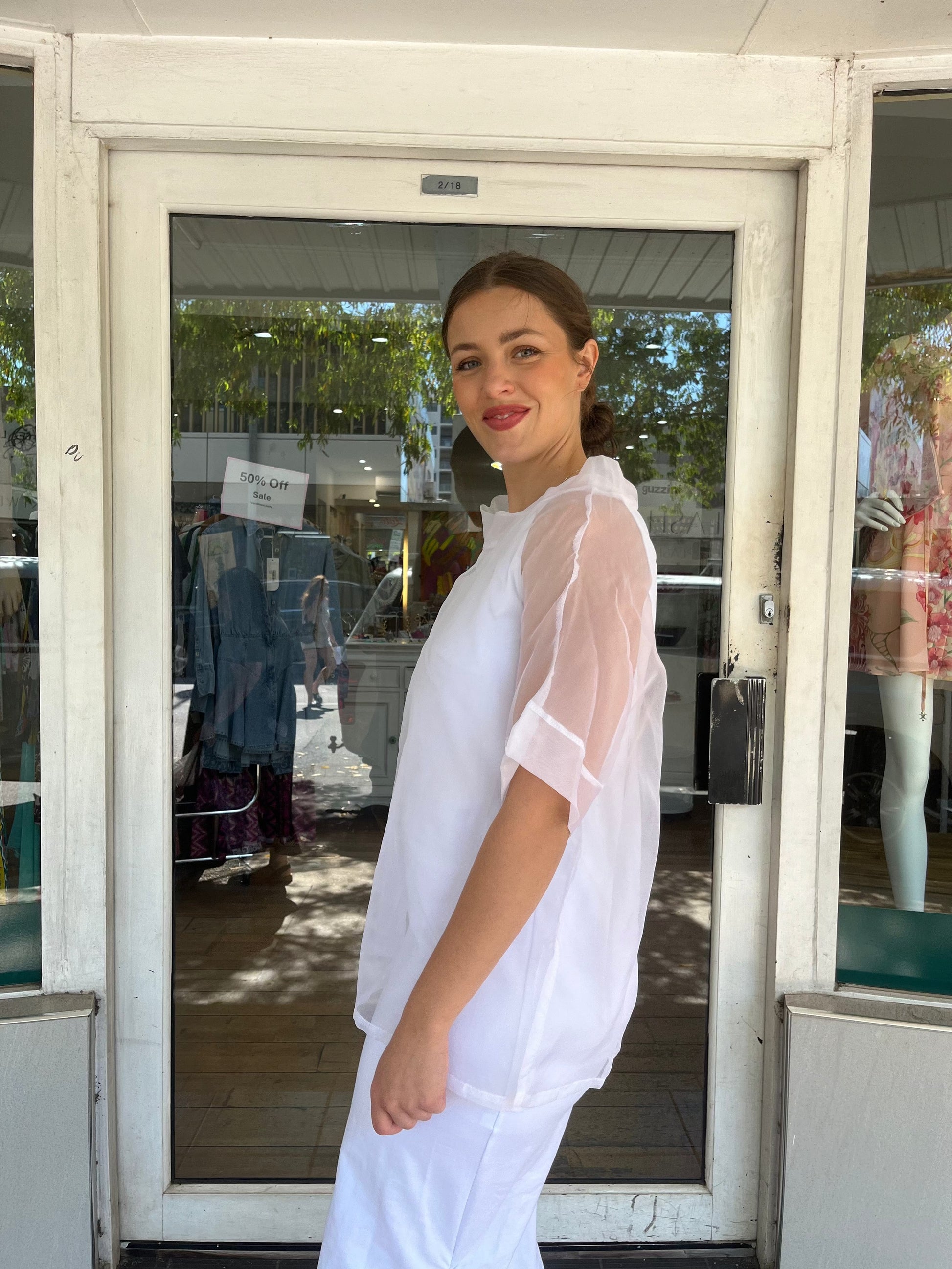 PLANET By Lauren G - ORGANZA TOKYO T - White - Pinkhill - Planet By Lauren G -  - Darwin boutique - Australian fashion design - Darwin Fashion - Australian Fashion Designer - Australian Fashion Designer Brands - Australian Fashion Design Tanks