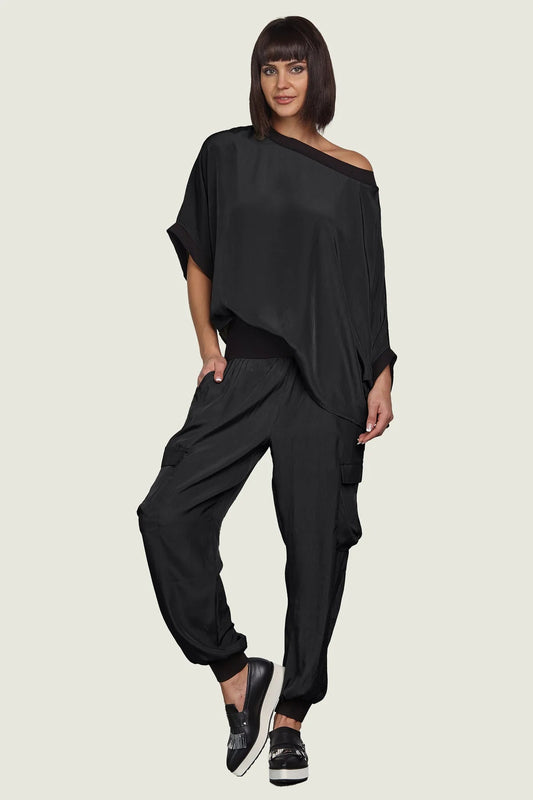 PLANET By Lauren G - Silky Cargo Pants - Black - Planet By Lauren G - Pinkhill - darwin fashion - darwin boutique