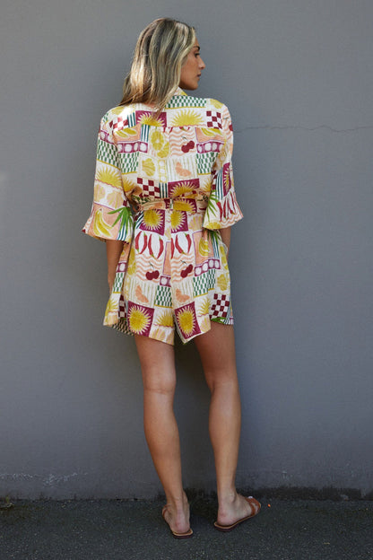 Ralf Studio Diamond Playsuit - Pink Fiesta - Pinkhill -  - [] - Darwin boutique - Australian fashion design - Darwin Fashion - Australian Fashion Designer - Australian Fashion Designer Brands - Australian Fashion Design 