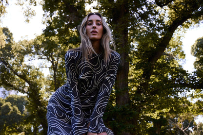 Ralf Studio Monument Dress Black Swirl - Pinkhill -  - [] - Darwin boutique - Australian fashion design - Darwin Fashion - Australian Fashion Designer - Australian Fashion Designer Brands - Australian Fashion Design 