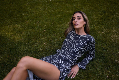 Ralf Studio Monument Dress Black Swirl - Pinkhill -  - [] - Darwin boutique - Australian fashion design - Darwin Fashion - Australian Fashion Designer - Australian Fashion Designer Brands - Australian Fashion Design 