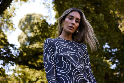 Ralf Studio Monument Dress Black Swirl - Pinkhill -  - [] - Darwin boutique - Australian fashion design - Darwin Fashion - Australian Fashion Designer - Australian Fashion Designer Brands - Australian Fashion Design 