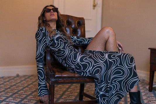 Ralf Studio Monument Dress Black Swirl - Pinkhill -  - [] - Darwin boutique - Australian fashion design - Darwin Fashion - Australian Fashion Designer - Australian Fashion Designer Brands - Australian Fashion Design 