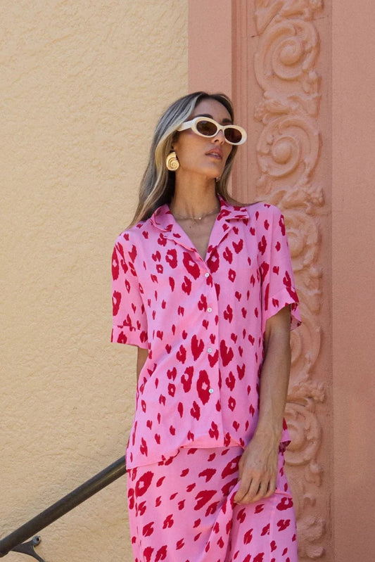 RALF STUDIOS CLOUD BREAK SHIRT PINK LEOPARD - Pinkhill -  - [] - Darwin boutique - Australian fashion design - Darwin Fashion - Australian Fashion Designer - Australian Fashion Designer Brands - Australian Fashion Design 