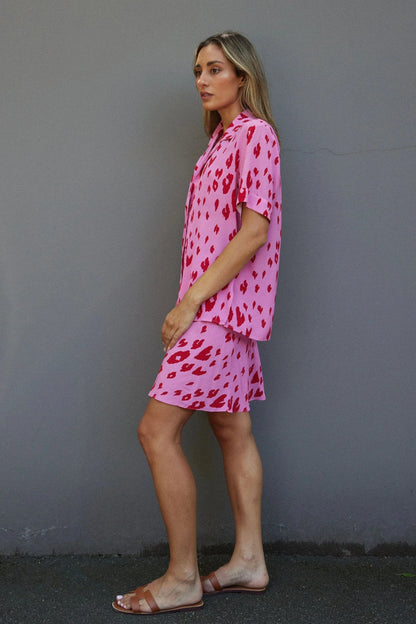 RALF STUDIOS CLOUD BREAK SHIRT PINK LEOPARD - Pinkhill -  - [] - Darwin boutique - Australian fashion design - Darwin Fashion - Australian Fashion Designer - Australian Fashion Designer Brands - Australian Fashion Design 