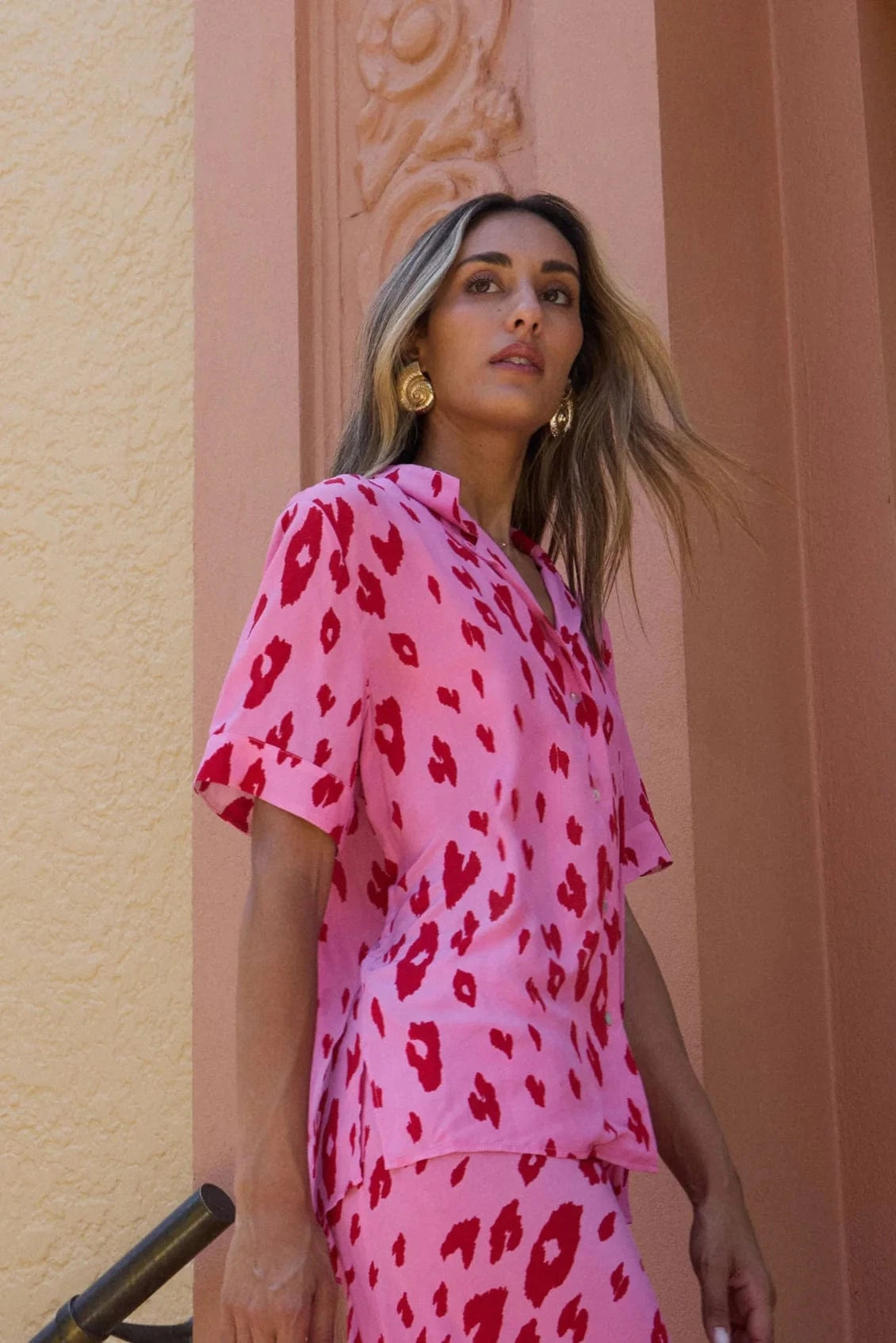 RALF STUDIOS CLOUD BREAK SHIRT PINK LEOPARD - Pinkhill -  - [] - Darwin boutique - Australian fashion design - Darwin Fashion - Australian Fashion Designer - Australian Fashion Designer Brands - Australian Fashion Design 