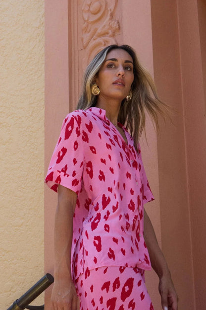 RALF STUDIOS CLOUD BREAK SHIRT PINK LEOPARD - Pinkhill -  - [] - Darwin boutique - Australian fashion design - Darwin Fashion - Australian Fashion Designer - Australian Fashion Designer Brands - Australian Fashion Design 
