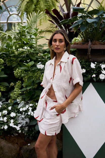 RALF STUDIOS COWES SHIRT CHILLI PRINT - Pinkhill -  - [] - Darwin boutique - Australian fashion design - Darwin Fashion - Australian Fashion Designer - Australian Fashion Designer Brands - Australian Fashion Design 