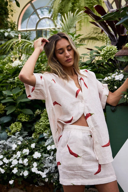 RALF STUDIOS COWES SHIRT CHILLI PRINT - Pinkhill -  - [] - Darwin boutique - Australian fashion design - Darwin Fashion - Australian Fashion Designer - Australian Fashion Designer Brands - Australian Fashion Design 