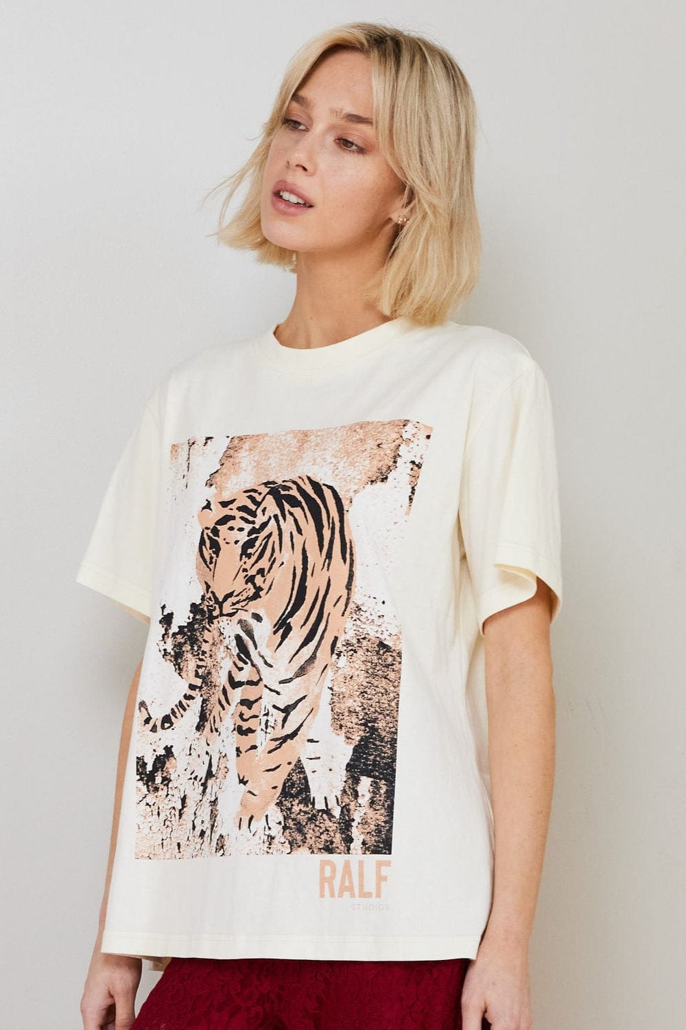 RALK STUDIOS TIGER T-SHIRT IVORY - Pinkhill -  - [] - Darwin boutique - Australian fashion design - Darwin Fashion - Australian Fashion Designer - Australian Fashion Designer Brands - Australian Fashion Design 