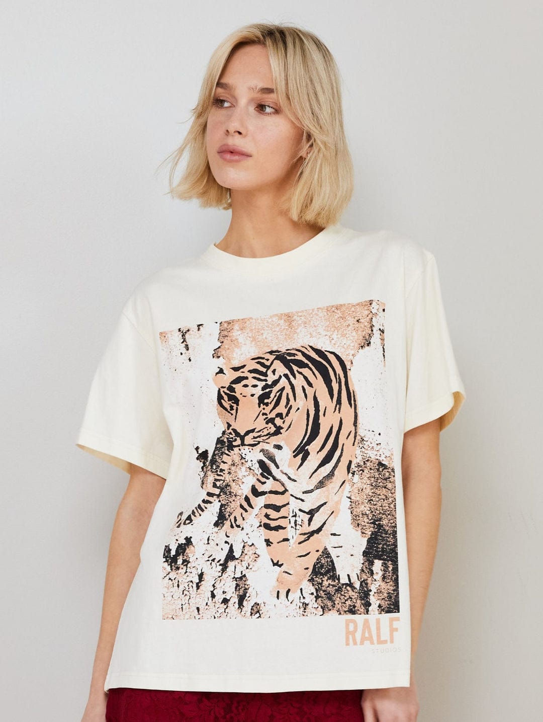 RALK STUDIOS TIGER T-SHIRT IVORY - Pinkhill -  - [] - Darwin boutique - Australian fashion design - Darwin Fashion - Australian Fashion Designer - Australian Fashion Designer Brands - Australian Fashion Design 