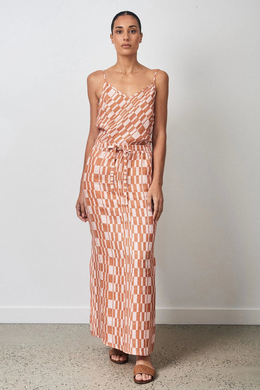 RALK STUDIOS TOOTGAROOK SKIRT GEO PINK - Pinkhill -  - [] - Darwin boutique - Australian fashion design - Darwin Fashion - Australian Fashion Designer - Australian Fashion Designer Brands - Australian Fashion Design 