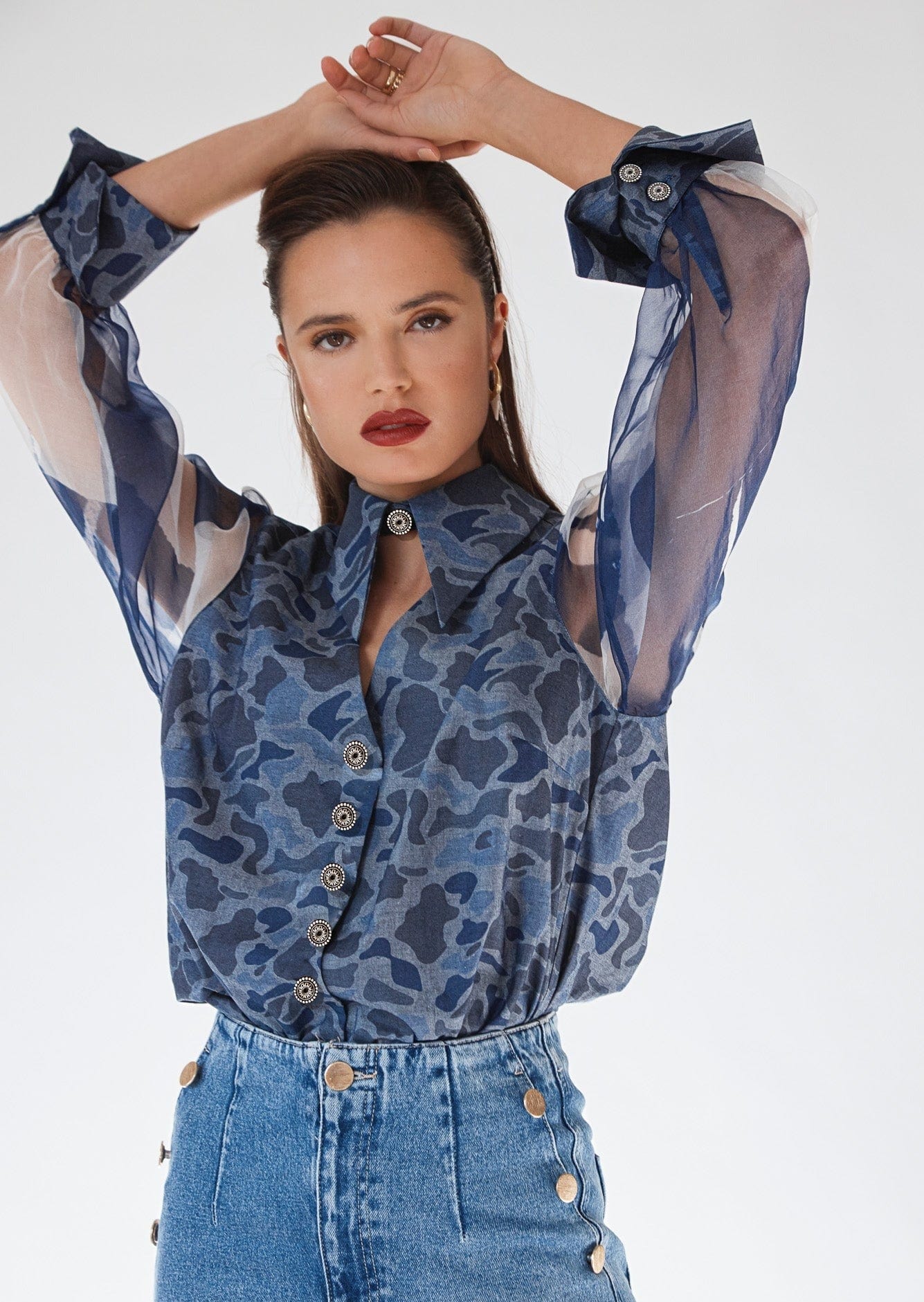 REALM ORIGIN CARGO SHIRT - CAMO BLUE - Pinkhill - REALM ORIGIN - on sale - Darwin boutique - Australian fashion design - Darwin Fashion - Australian Fashion Designer - Australian Fashion Designer Brands - Australian Fashion Design 