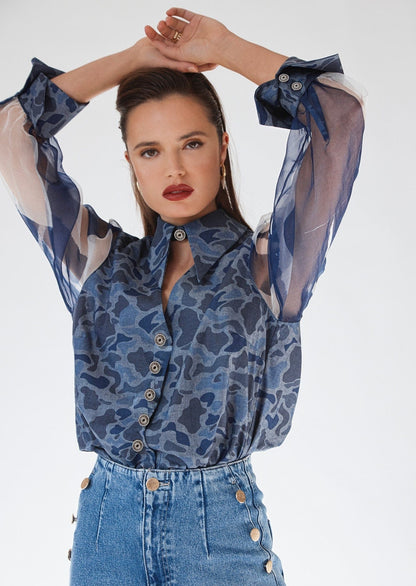REALM ORIGIN CARGO SHIRT - CAMO BLUE - Pinkhill - REALM ORIGIN - on sale - Darwin boutique - Australian fashion design - Darwin Fashion - Australian Fashion Designer - Australian Fashion Designer Brands - Australian Fashion Design 