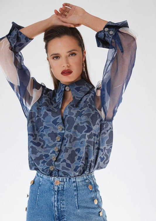 REALM ORIGIN CARGO SHIRT - CAMO BLUE - Pinkhill - REALM ORIGIN - on sale - Darwin boutique - Australian fashion design - Darwin Fashion - Australian Fashion Designer - Australian Fashion Designer Brands - Australian Fashion Design 