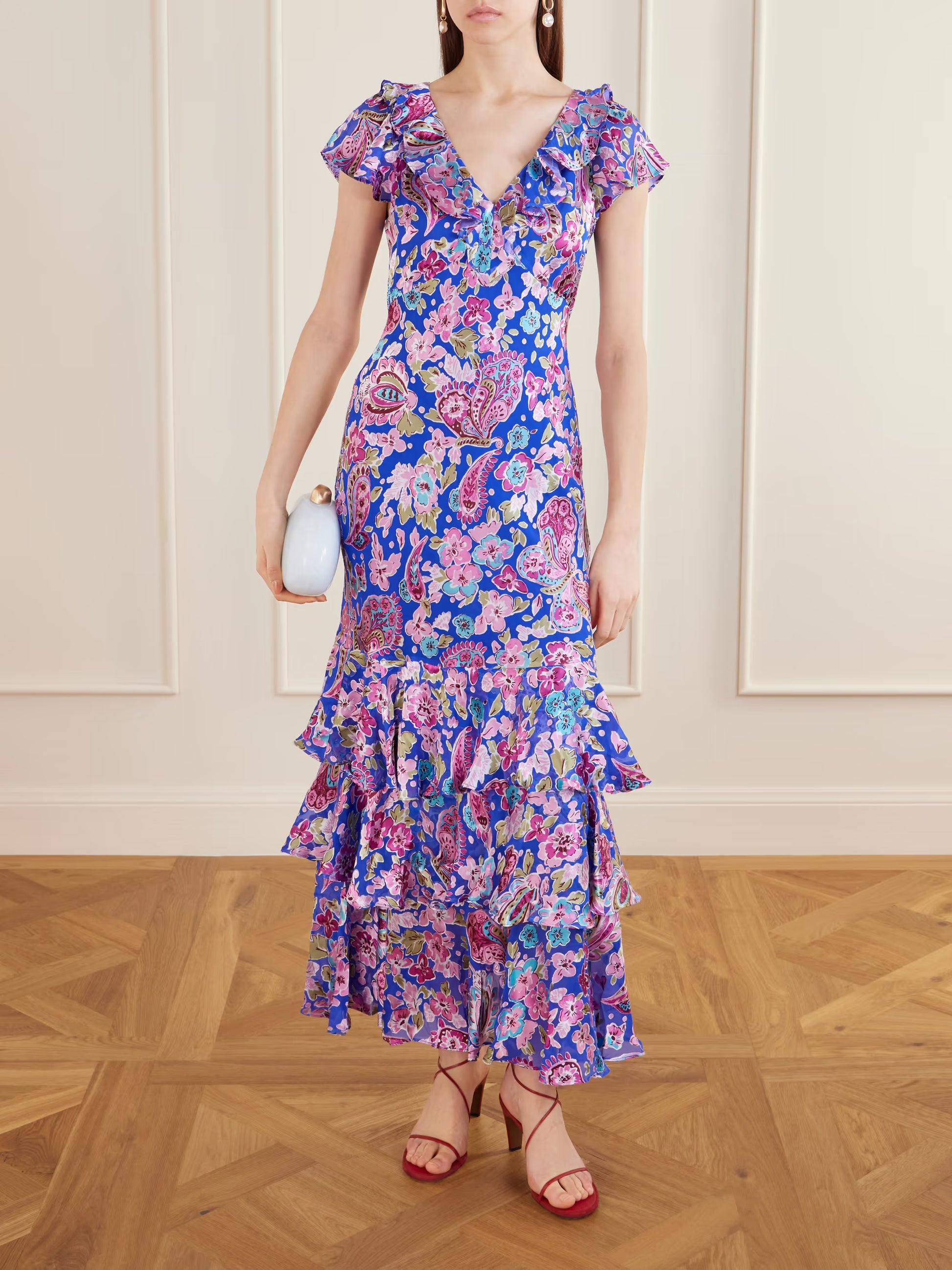 Rixo Amelle Tiered Floral-print devoré maxi dress at Pinkhill Darwin