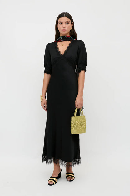 Rixo Annina Dress Black at Pinkhill Darwin