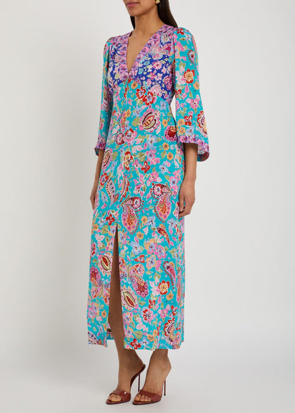 Rixo Dahlia Dress - Cara Mix Blue - Pinkhill