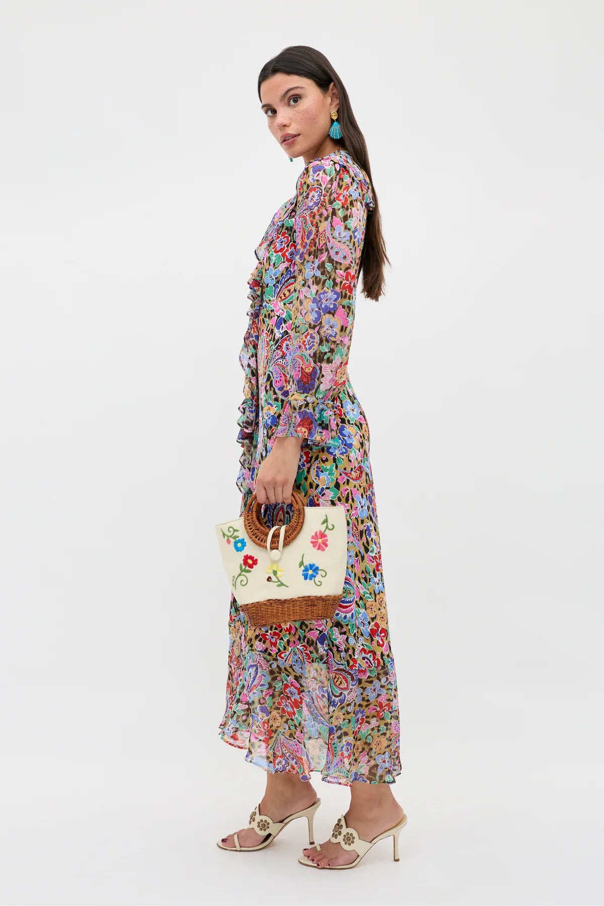 Rixo Gracye Dress - Cara Floral Leopard Brown - Pinkhill