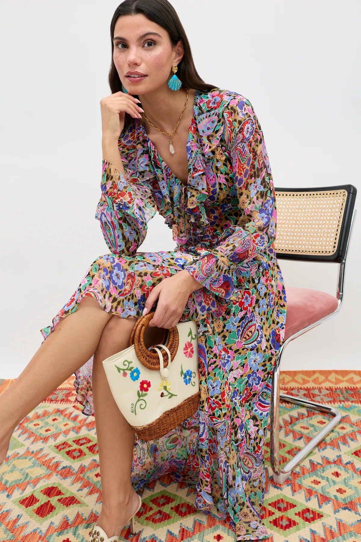 Rixo Gracye Dress - Cara Floral Leopard Brown - Pinkhill