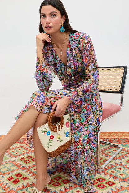 Rixo Gracye Dress - Cara Floral Leopard Brown - Pinkhill