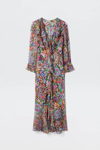 Rixo Gracye Dress - Cara Floral Leopard Brown - Pinkhill