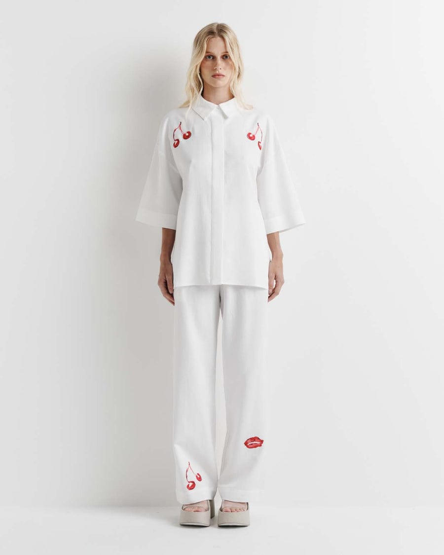 Romy Cherry Shirt - Pinkhill -  - [] - Darwin boutique - Australian fashion design - Darwin Fashion - Australian Fashion Designer - Australian Fashion Designer Brands - Australian Fashion Design 