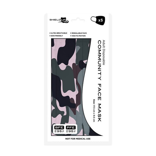 Disposable Face Mask - Urban - Camo - 5 Pack | Shield Up - Pinkhill - Shield Up -  - Darwin boutique - Australian fashion design - Darwin Fashion - Australian Fashion Designer - Australian Fashion Designer Brands - Australian Fashion Design Mask