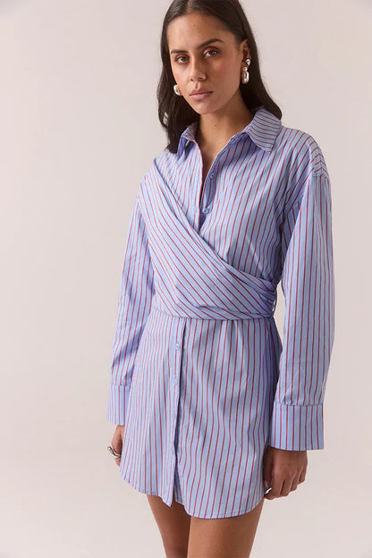 Sovere Taven Shirt Dress - Cornflower Stripe - Pinkhill
