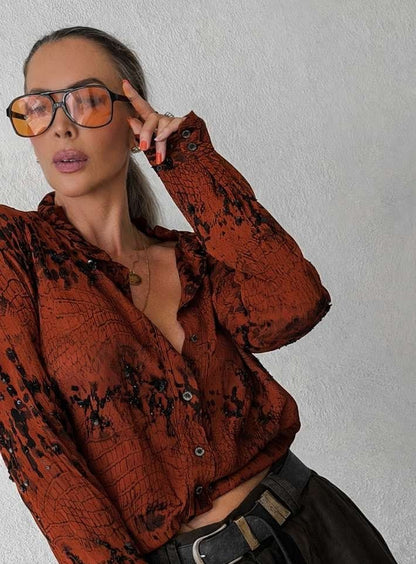 Studio Adine Blouse - Rich Rust