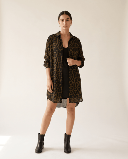 Higgsfield render - Leopard Print Beautiful Vibes Shirt front