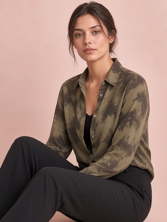 Studio Adine Fenton Blouse - Smoked Camel - side view