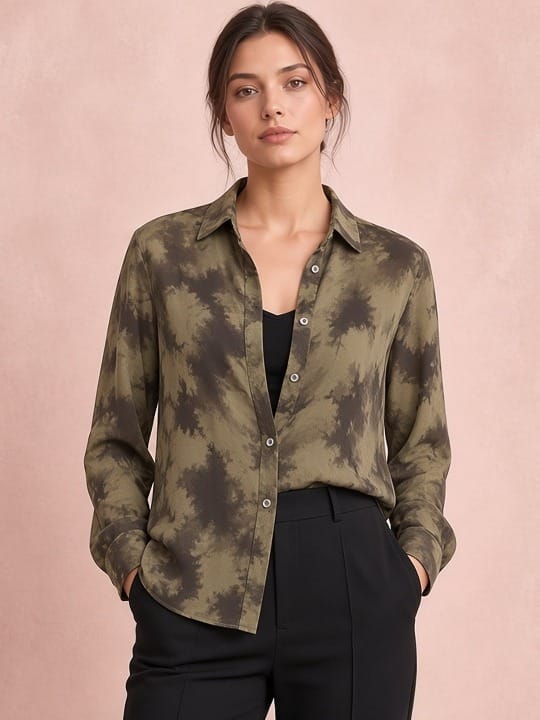 Studio Adine Fenton Blouse - Smoked Camel - front view