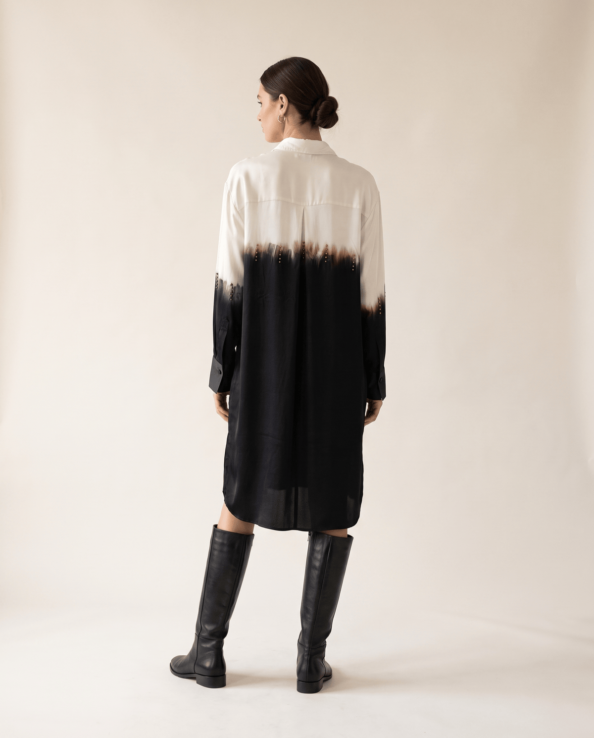 Higgsfield render - Dip Dye Studded Shirt Dress back