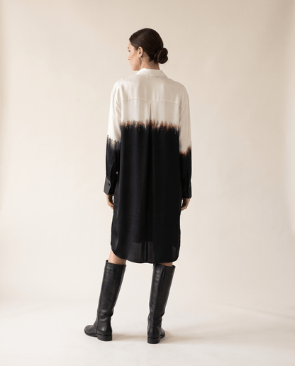 Higgsfield render - Dip Dye Studded Shirt Dress back