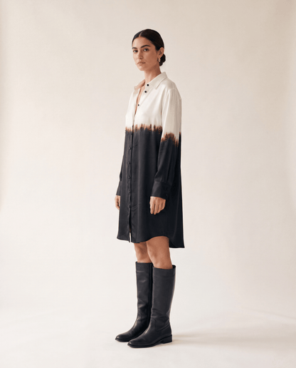 Higgsfield render - Dip Dye Studded Shirt Dress side