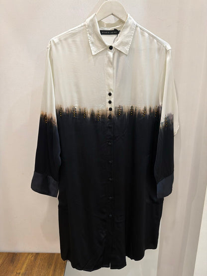 Christine supplier photo - Dip Dye Studded Shirt Dress front