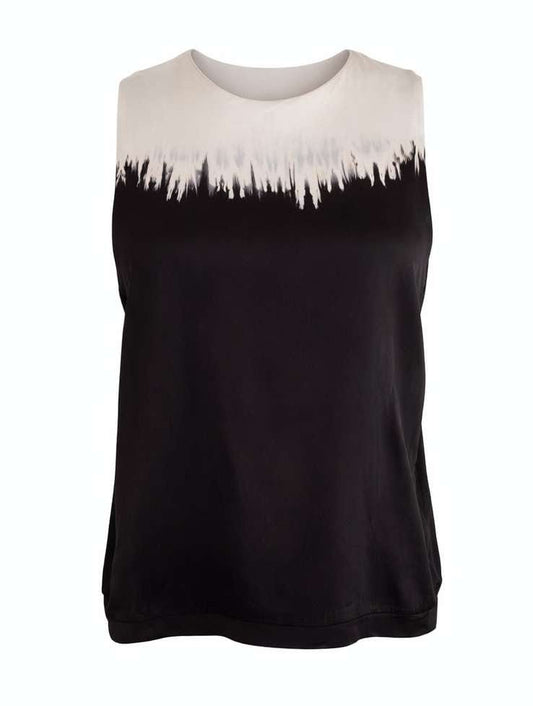 Studio Adine Leda Top Into Dress - Ivory/Black Dip Dye