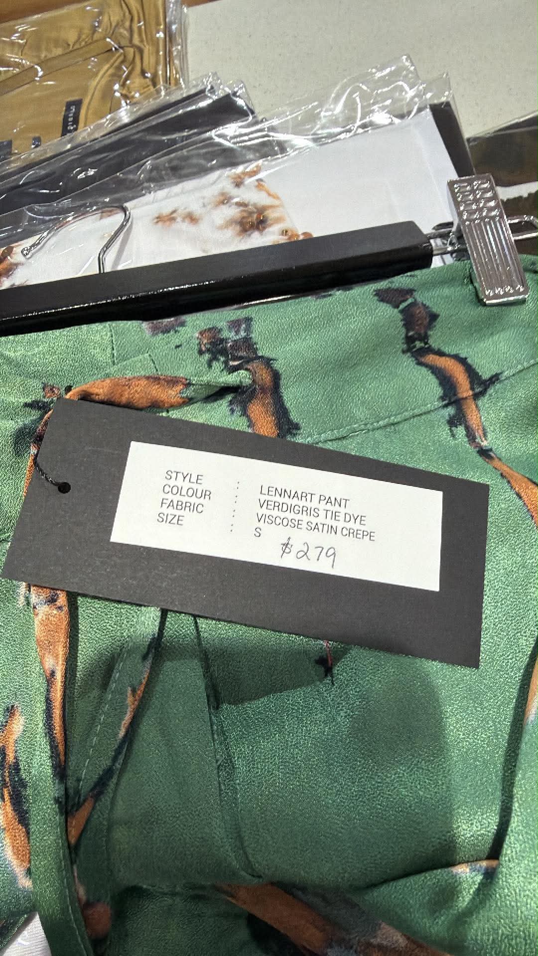 Christine supplier photo - Lennart Pant swing tag, Verdigris Tie Dye, viscose satin crepe, S, $279 (photo 39)