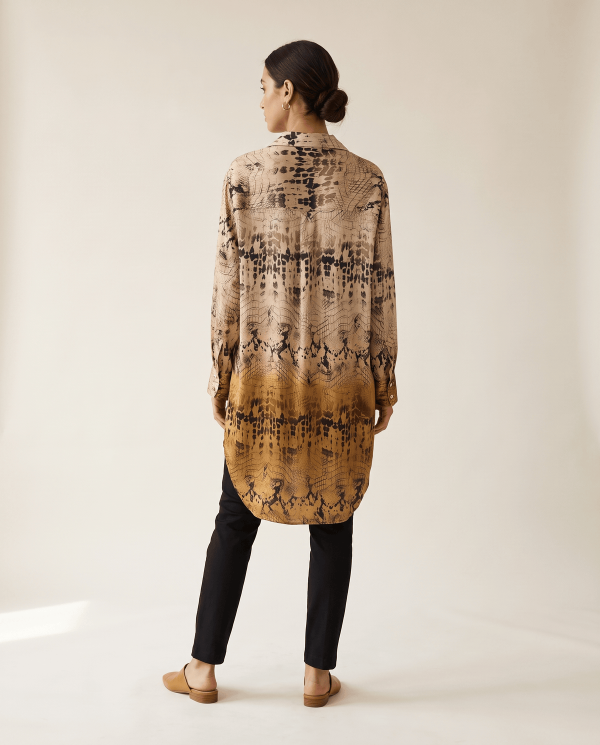 Higgsfield render - Python Print Shirt Dress back